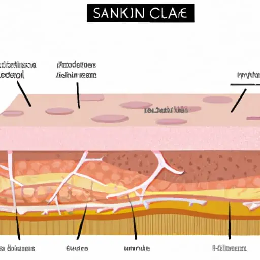 תרשים הממחיש את שכבות העור והיכן נוצר סרטן העור