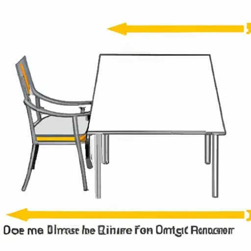 איור המראה את הגודל המושלם של כיסא אוכל ביחס לשולחן האוכל.