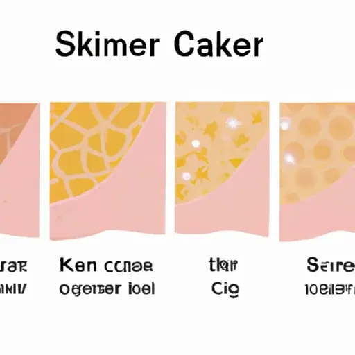איור של סוגים שונים של סרטן העור