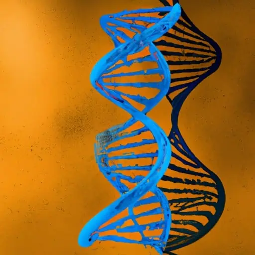 ייצוג גרפי של גדיל DNA עם מוטציה הקשורה לסרטן ריאות