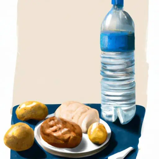 5. תמונה של ארוחה מאוזנת ובקבוק מים.
