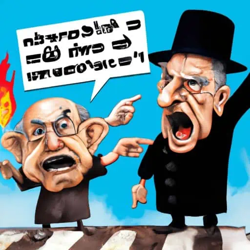 קריקטורה המבקרת את הפוליטיקה הימנית בישראל